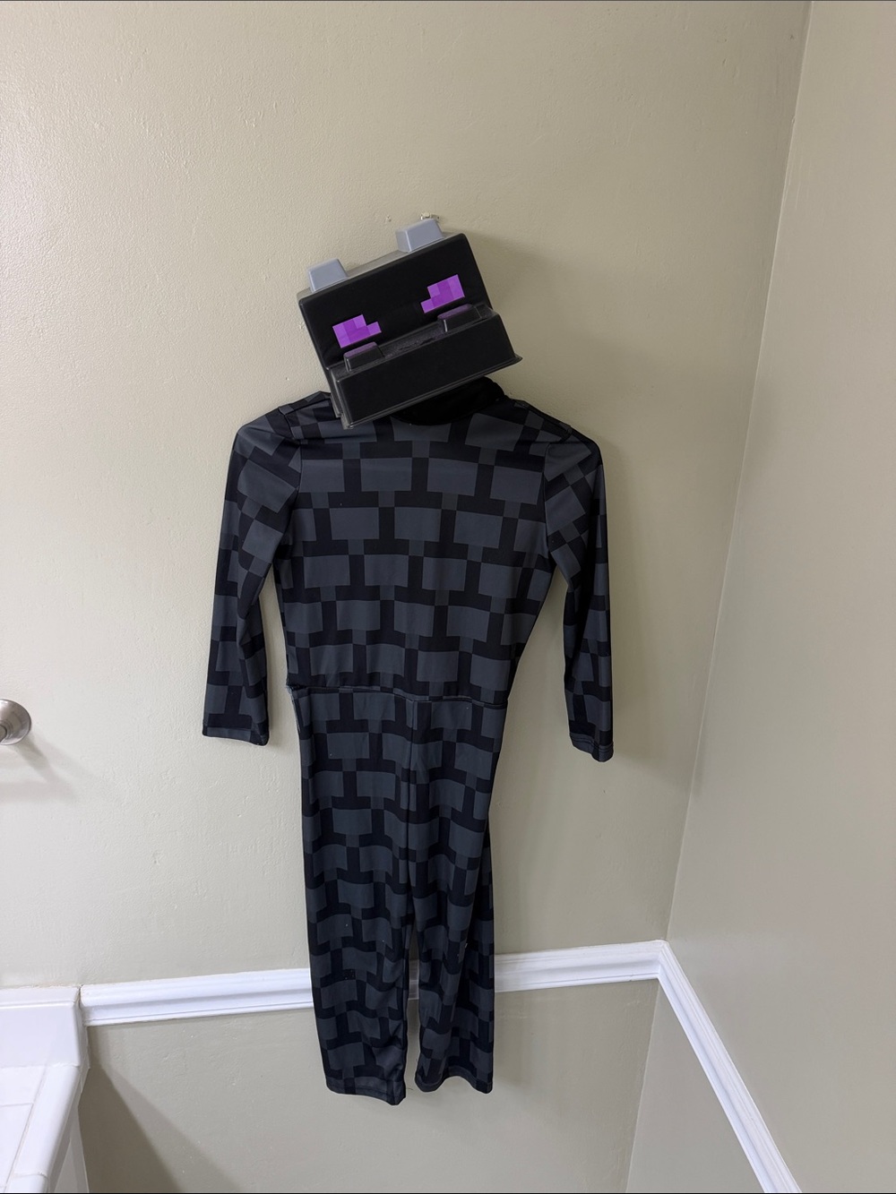 Kids Black Geometric Check One-Piece Bodysuit